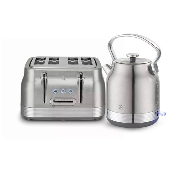 View Swan Retro 1.7l Kettle And 4 Slice Toaster Set View Swan Retro 1.7l Kettle And 4 Slice Toaster Set