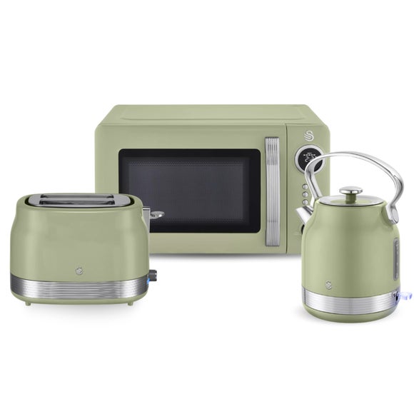 View Swan Retro 1.7l Kettle 2 Slice Toaster & 20l Microwave Set View Swan Retro 1.7l Kettle 2 Slice Toaster & 20l Microwave Set