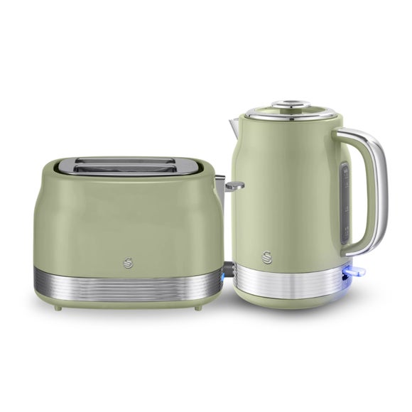 Swan Retro 1.7L Kettle & 2 Slice Toaster Set