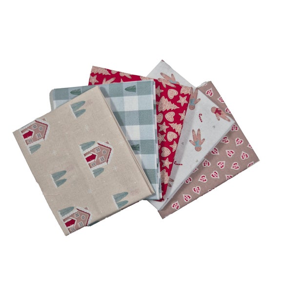 Pack of 5 Sage and Spice Fat Quarters