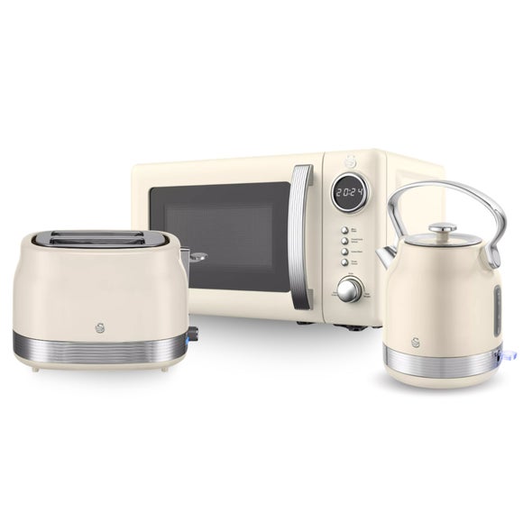 Swan Retro 1.7L Kettle 2 Slice Toaster & 20L Microwave Set