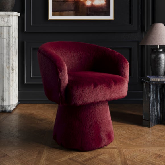 Reza Faux Fur Swivel Chair