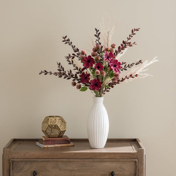Artificial Burgundy Cosmos & Aster Autumn Bouquet