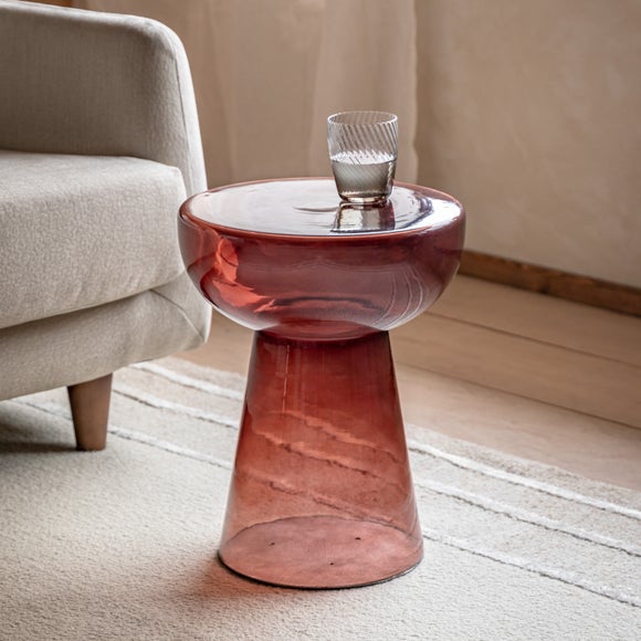 Return - Pia Side Table, Pink & Glass