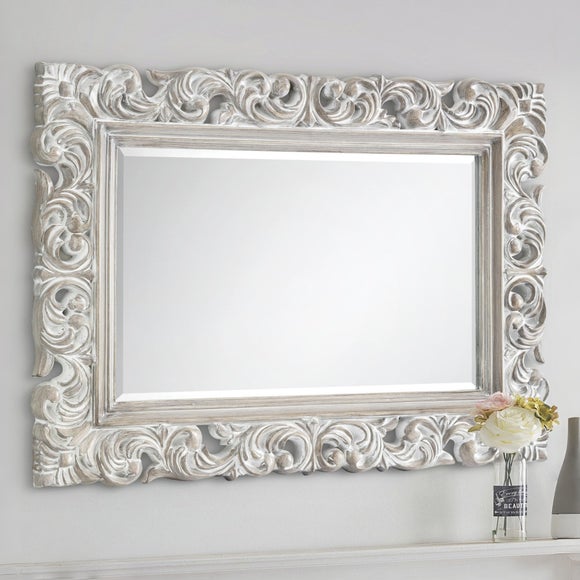 Return - Baroque Distressed Rectangle Wall Mirror
