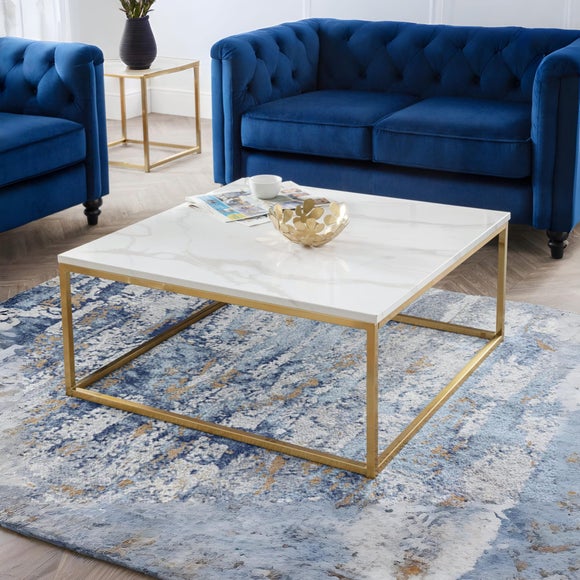 Return - Scala Coffee Table, Gold and Marble Effect