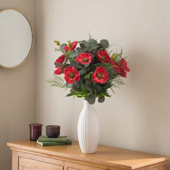 View Artificial Ava Red Poppy Bouquet View Artificial Ava Red Poppy Bouquet