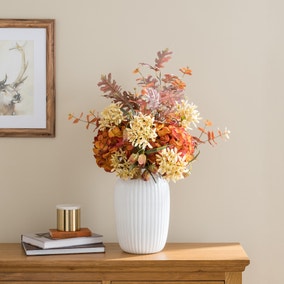 Artificial Dried Look Mixed Orange Autumn Bouquet