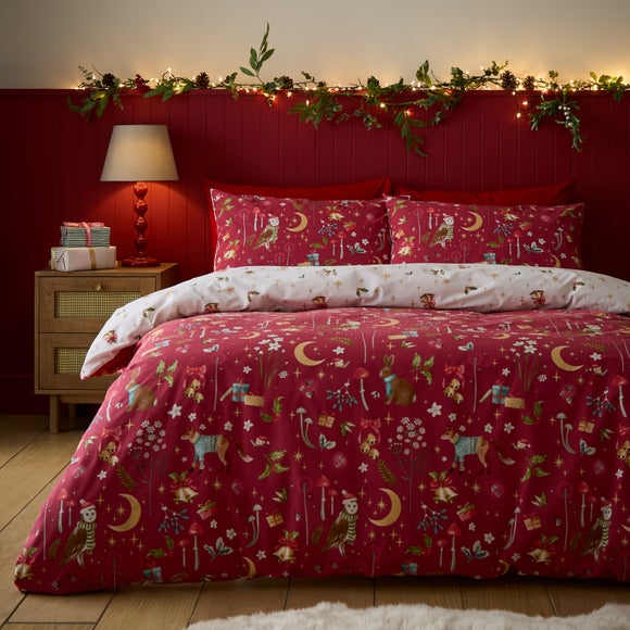 Catherine Lansfield Christmas Enchanted Twilight Polycotton Duvet Cover & Pillowcase Set