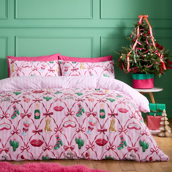 Catherine Lansfield Christmas Kitsch Polycotton Duvet Cover & Pillowcase Set
