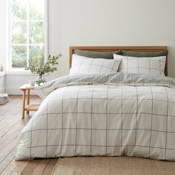 Bianca Fine Linens Regal Check 100 Brushed Cotton Duvet Cover & Pillowcase Set