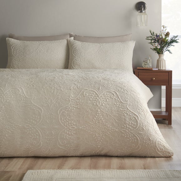 Catherine Lansfield Amelia Jacquard Duvet Cover & Pillowcase Set