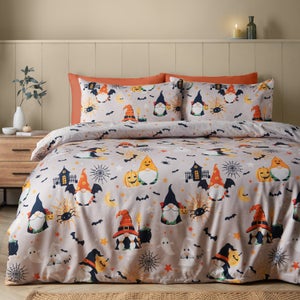 Catherine Lansfield Halloween Gnomes Duvet Cover & Pillowcase Set