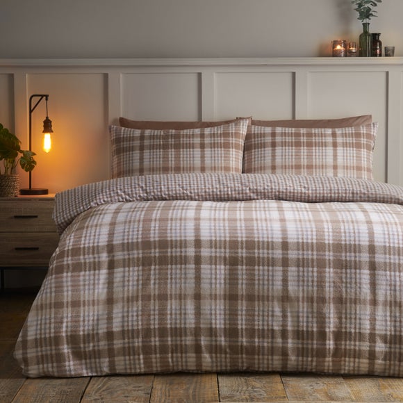 Catherine Lansfield Hamish Check 100% Brushed Cotton Duvet Cover & Pillowcase Set