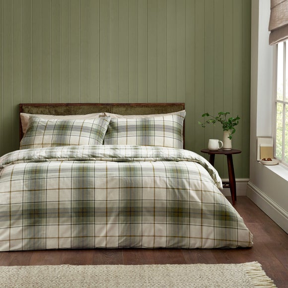 Catherine Lansfield Troon Check 100 Brushed Cotton Duvet Cover & Pillowcase Set