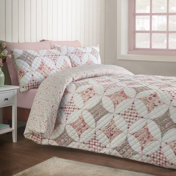 Photo 1 of Catherine Lansfield Pinsonic Patchwork Duvet Cover & Pillowcase Set Photo 1 of Catherine Lansfield Pinsonic Patchwork Duvet Cover & Pillowcase Set