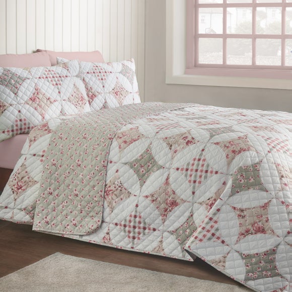 Catherine Lansfield Pinsonic Patchwork Bedspread