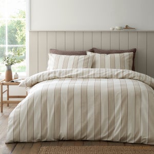 Bianca Fine Linens Regal Stripe 100 Brushed Cotton Duvet Cover & Pillowcase Set