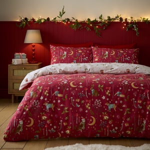 Catherine Lansfield Christmas Enchanted Twilight Polycotton Duvet Cover & Pillowcase Set