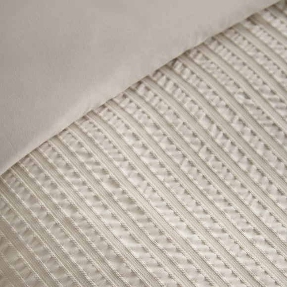 Photo 2 of Catherine Lansfield Stripe Seersucker Duvet Cover & Pillowcase Set