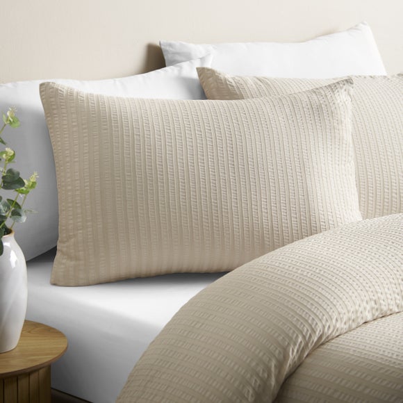 Photo 3 of Catherine Lansfield Stripe Seersucker Duvet Cover & Pillowcase Set