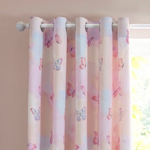 Catherine Lansfield Ombre Butterflies Eyelet Curtains