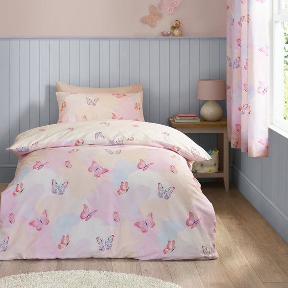 Catherine Lansfield Ombre Butterflies Duvet Cover & Pillowcase Set