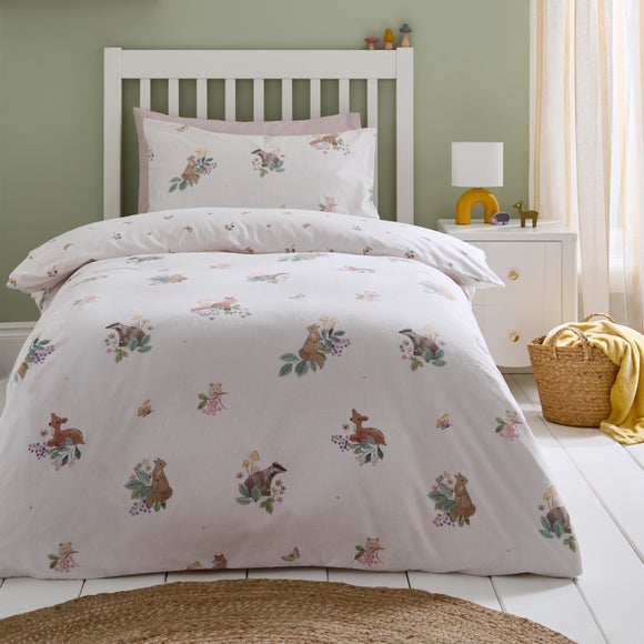 Catherine Lansfield Forest Friends Brushed Cotton Duvet Cover & Pillowcase Set