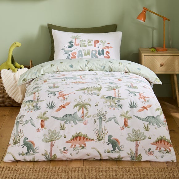 Catherine Lansfield SleepySaurus Brushed Cotton Duvet Cover & Pillowcase Set