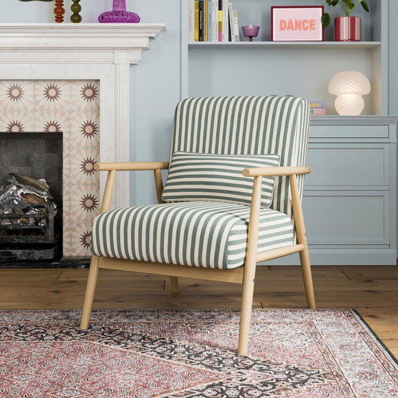 Return - Alpine Linford Stripe Spindle Chair, Racing Green