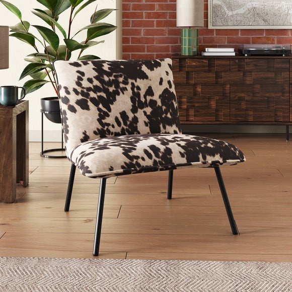 Sarnia Cow Print Velvet Occasional Chair