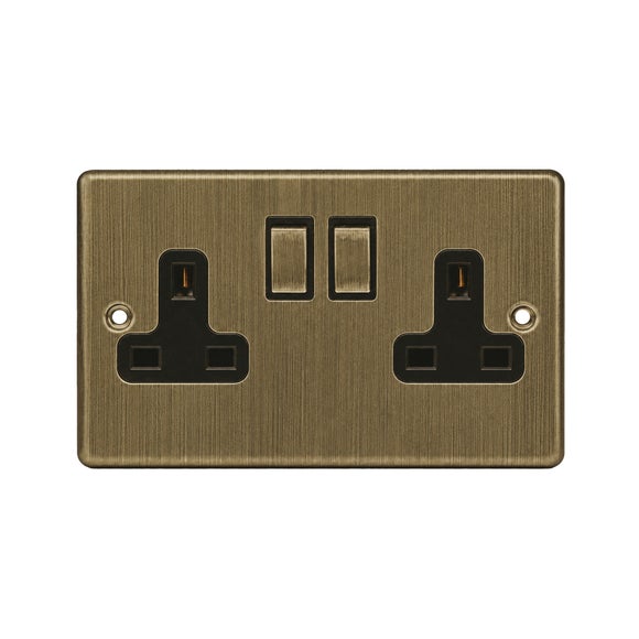 2 Gang Steel Wall Socket