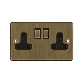 2 Gang Steel Wall Socket