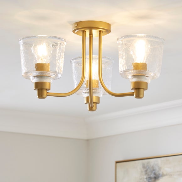Joyce Mid Century 3 Light Semi Flush Ceiling Light