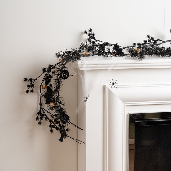Set Of 2 150cm Black And Gold Halloween Garlands