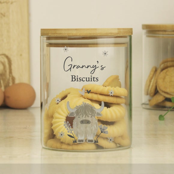 Personalised Highland Cow Storage Jar