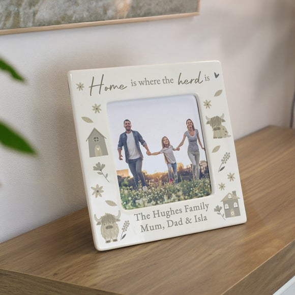 Personalised Highland Cow Photo Frame