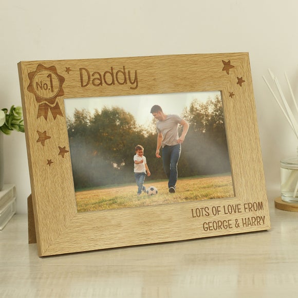 Personalised No.1 Wooden Photo Frame