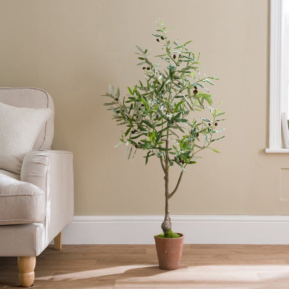 128cm Artificial Olive Tree in Terracotta Plant Pot