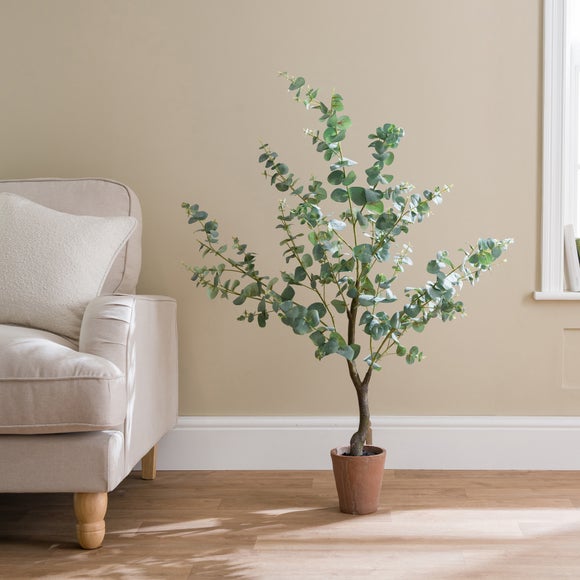 130cm Artificial Eucalyptus Tree in Terracotta Plant Pot
