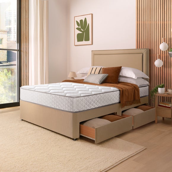 Silentnight Divan Set with Malvern Headboard and 800 Pocket Spring Memory Foam Mattress