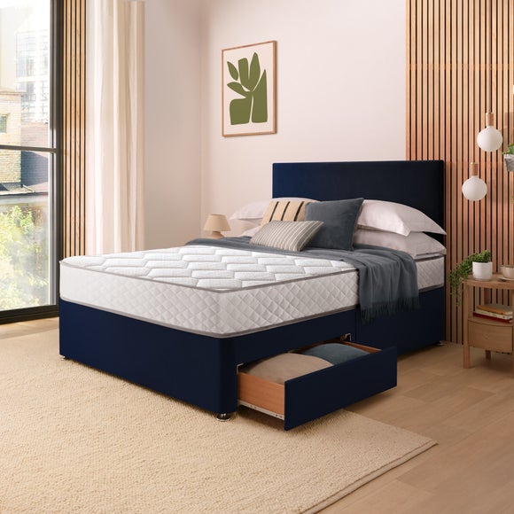 Silentnight Divan Set with Paris Headboard and 800 Pocket Spring Memory Foam Mattress