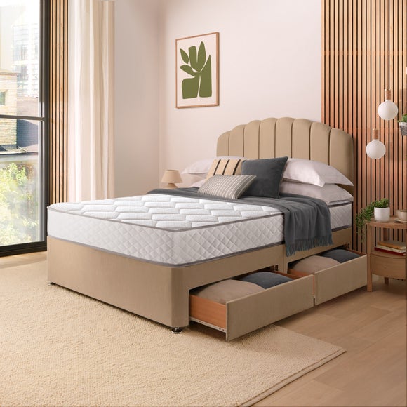 Silentnight Divan Set with Merlin Headboard and 800 Pocket Spring Memory Foam Mattress