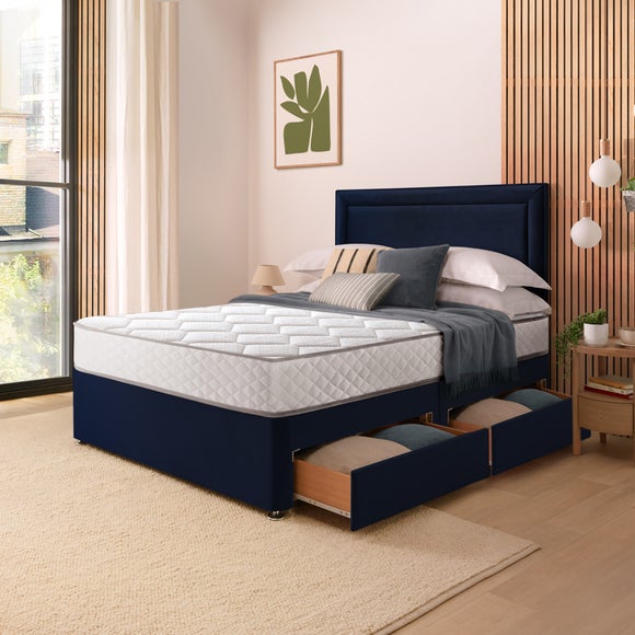 Silentnight Divan Set with Malvern Headboard and 800 Pocket Spring Memory Foam Mattress