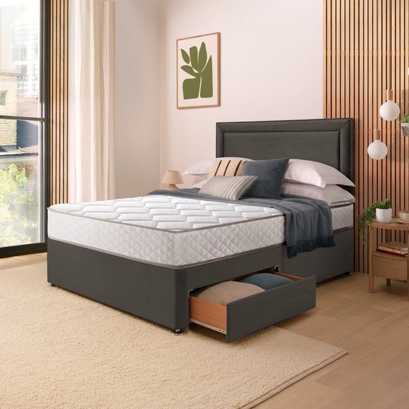 Silentnight Divan Set with Malvern Headboard and 800 Pocket Spring Memory Foam Mattress