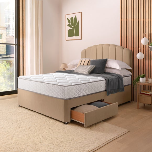 Silentnight Divan Set with Merlin Headboard and 800 Pocket Spring Memory Foam Mattress