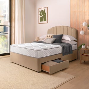 Silentnight Divan Set With Merlin Headboard And 800 Pocket Spring Memory Foam Mattress