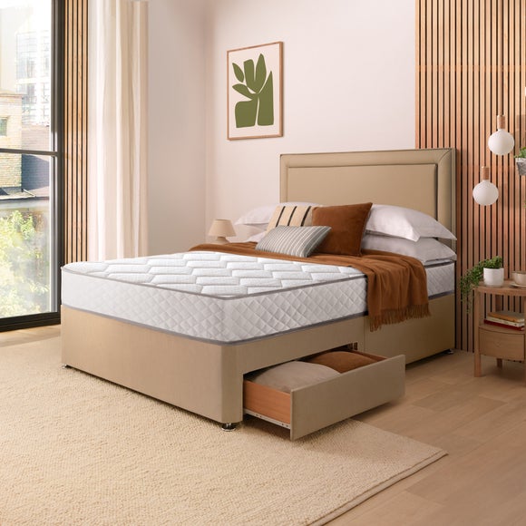 Silentnight Divan Set with Malvern Headboard and 800 Pocket Spring Memory Foam Mattress