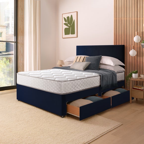 Silentnight Divan Set with Paris Headboard and 800 Pocket Spring Memory Foam Mattress