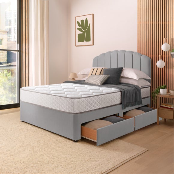 Silentnight Divan Set with Merlin Headboard and 800 Pocket Spring Memory Foam Mattress